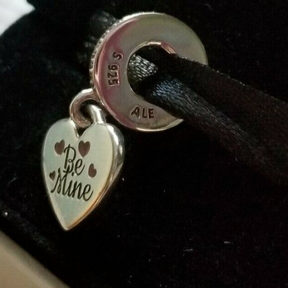 Authentic PANDORA Sterling Silver Be Mine Dangle Charm ENG792017CZ_4 USA EXCL - Picture 3 of 6